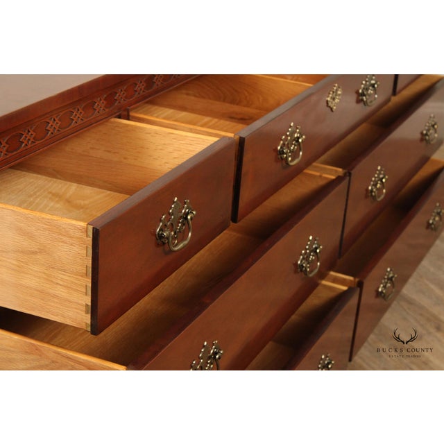 Wood Baker Furniture Chippendale Style Mahogany Dresser For Sale - Image 7 of 12