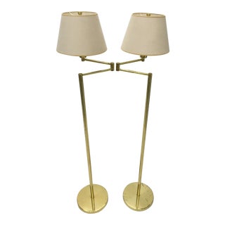 Vintage Brass Floor Lamps by Hanson - a Pair For Sale