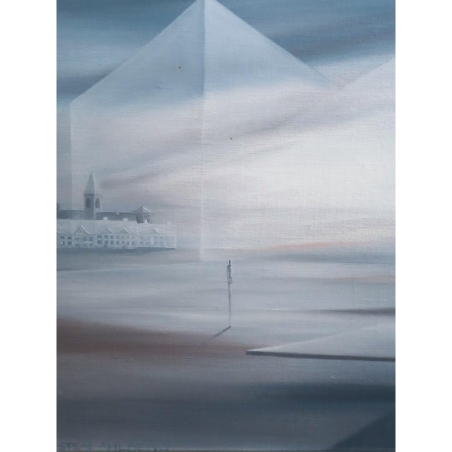 Mid-Century Modern 'Veils of Light' Swedish Original Abstract Surrealist Landscape Oil Painting, Framed For Sale - Image 12 of 18