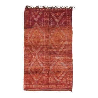 1980s Moroccan Orange Wool Rug - 10.1 X 6.1 Ft For Sale