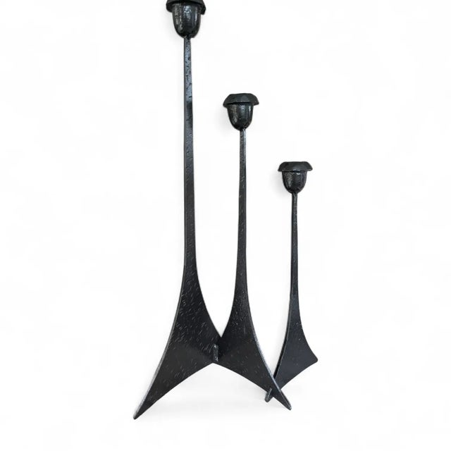 Metal Vintage Brutalist Paul Evans Style Candle Holder For Sale - Image 7 of 10