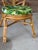 Tan Vintage Coastal Boho Rattan Leaf Back Side Chair With Custom Tropical Cushion For Sale - Image 8 of 12