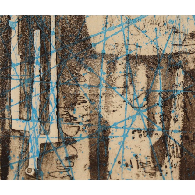 "Fete" Mid Century Modern Abstract Etching & Aquatint on Paper (Artist's Proof) by Renée Lubarow For Sale - Image 4 of 6