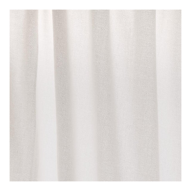 Sample - Schumacher Crepe Wool Linen Casement Fabric in Ivory For Sale