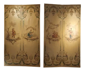 Antique French Chinoiseries Screen, Set of 2