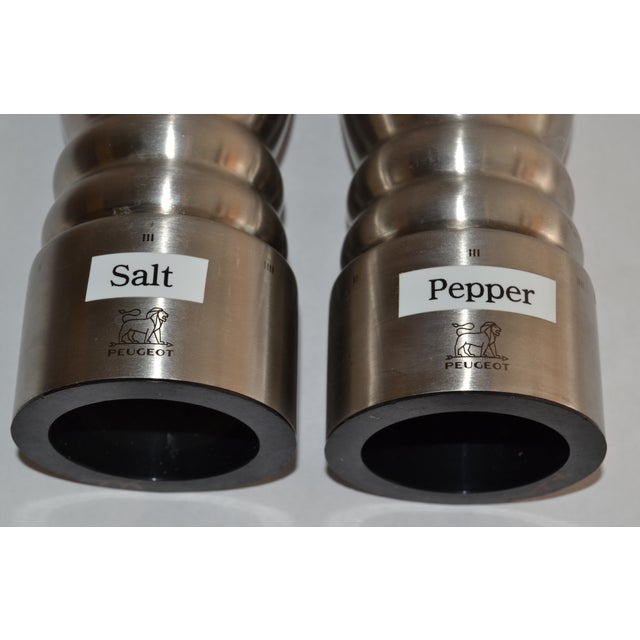 Large Peugeot Paris Stainless Steel Bistro Pepper and Salt Mill For Sale - Image 15 of 17