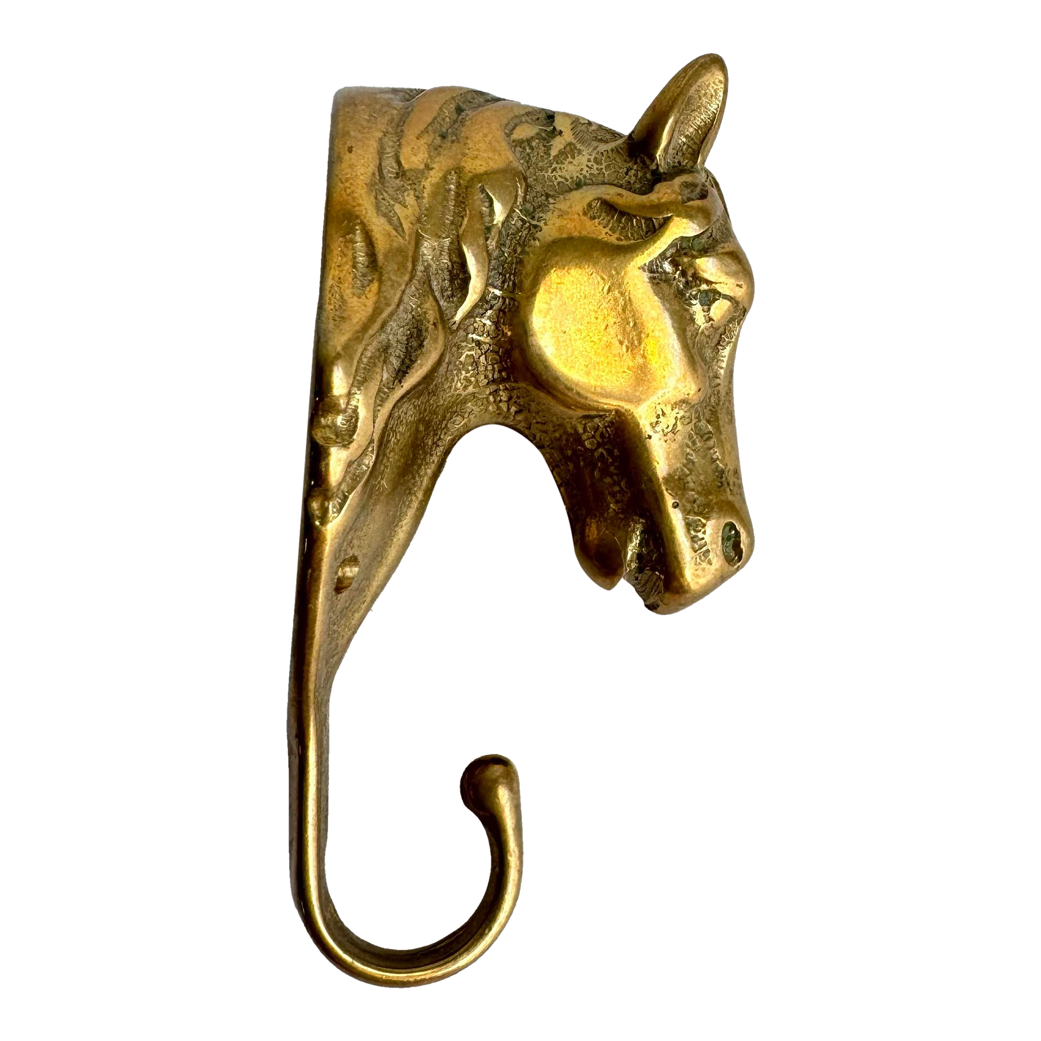 Mid Century Brass Horse Head Wall Hook Western Equestrian | Chairish display picture 1