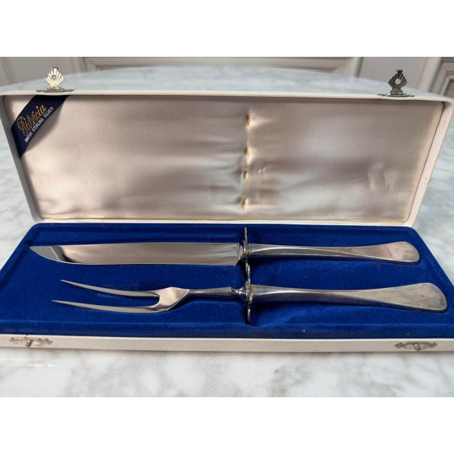 Elevate your next dinner party or holiday feast with this exquisite mid-century modern Danish sterling silver steak...