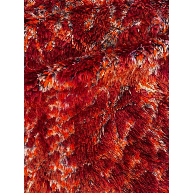 Vintage Moroccan M’Guild Rug 185x330 Cm Handmade Berber Wool Rug Large Red Area Carpet Authentic Atlas For Sale - Image 10 of 17