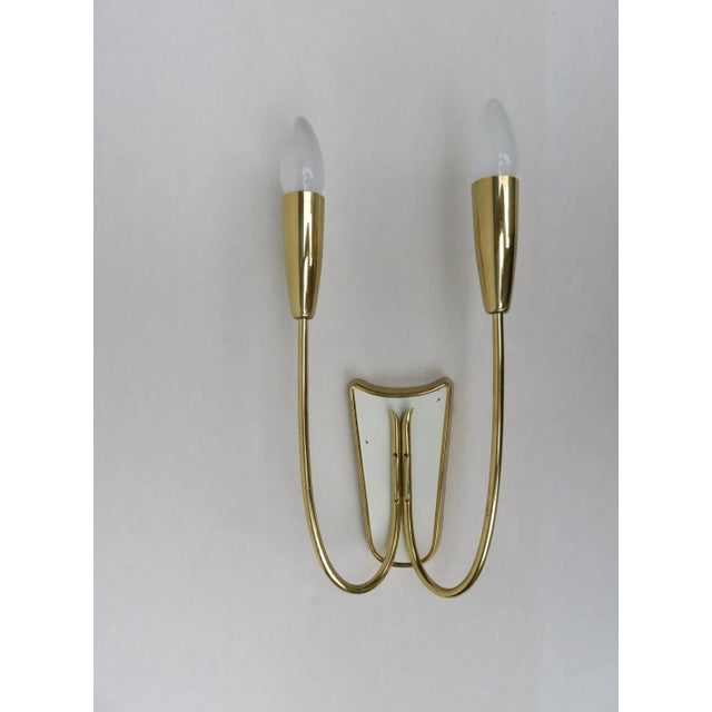 Italian Brass Wall Lights, 1950s, Set of 2 For Sale - Image 4 of 14