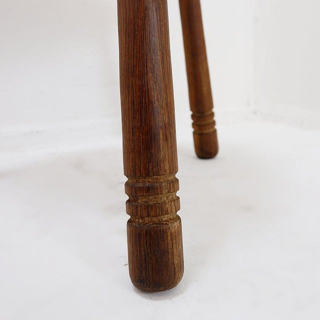 Brown Rustic Tripod Stool with Triangular Seat, 1960s For Sale - Image 8 of 14