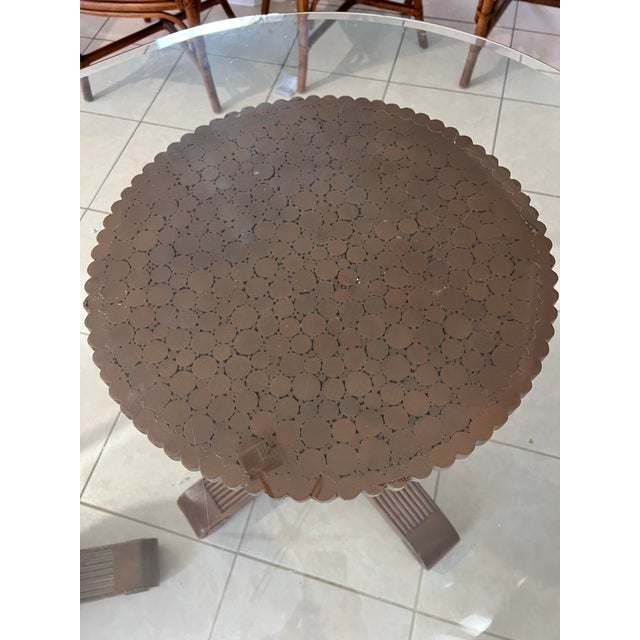 Vintage Pineapple Pedestal Glass Top Dining Table For Sale In West Palm - Image 6 of 12