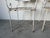 White Pair of Vintage Arhaus White Metal Garden Dining Armchairs With Scroll Arms For Sale - Image 8 of 12