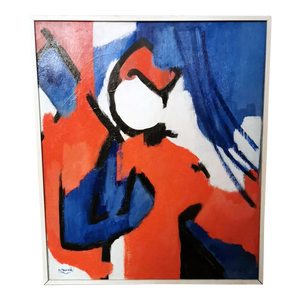 1980s French Symbolic Expressionism Oil Painting Depicting French Revolution