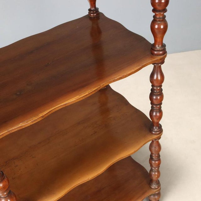 19th Century Walnut Etagere with Turned Columns, Italy For Sale - Image 6 of 10