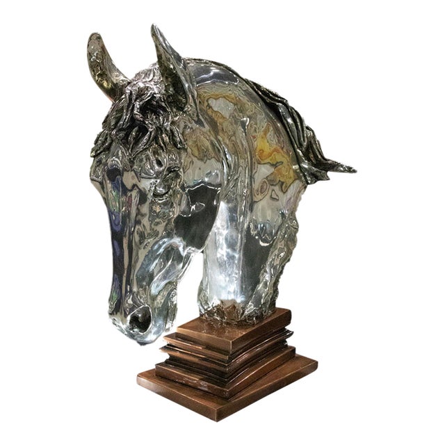 Ricardo Del Río for d'Argenta Silver-Plated Horse Head 10/500, 1994 - 23" H For Sale