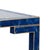 Lapis blue lacquered wood with gold trim and with plain clear glass