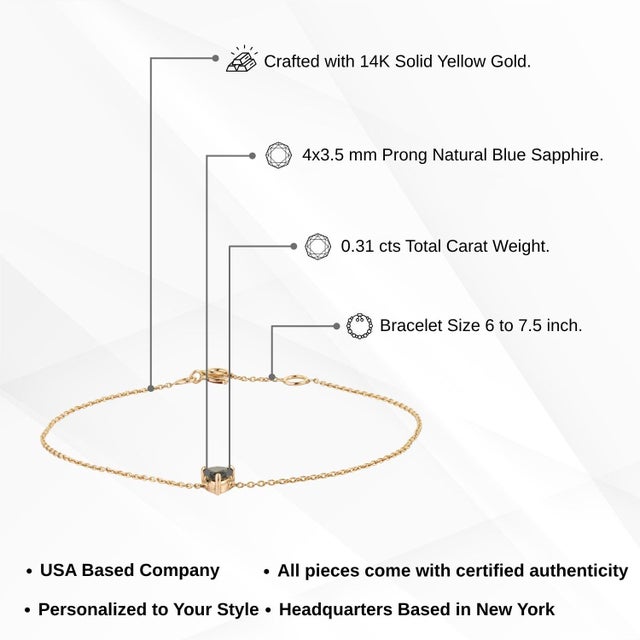 Fine Prong Set Sapphire Heart Chain Bracelet in 14k Yellow Gold For Sale - Image 13 of 18