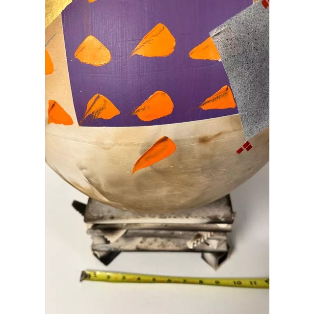 1980s Contemporary Ceramic Studio Pottery Art Vase on Stand For Sale - Image 11 of 11
