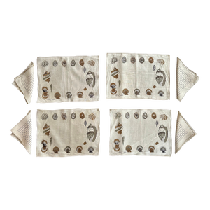 Vintage Beach House Linen Placemat and Napkin Set