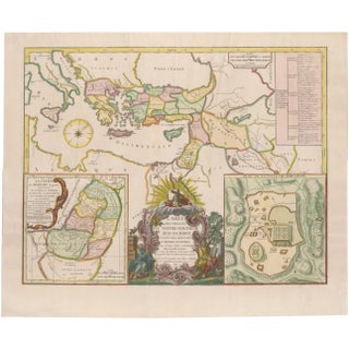 Antique Map Travels of Jesus Christ & Apostles by Seutter, 1743 For Sale