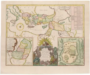 Antique Map Travels of Jesus Christ & Apostles by Seutter, 1743