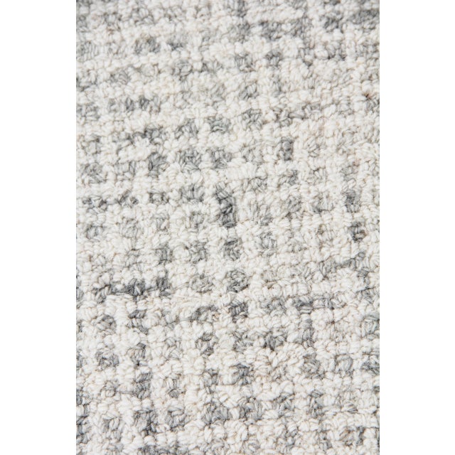 Contemporary Exquisite Rugs Melbourne Hand Loom Wool & Cotton Gray - 10'x14' For Sale - Image 3 of 8