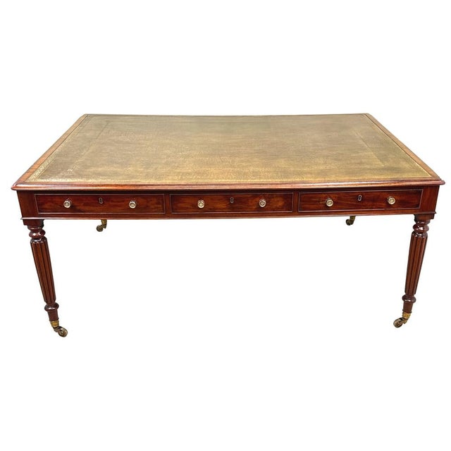 Large Regency Mahogany Partners Writing Table, 1825 For Sale - Image 17 of 18