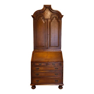 Theodore Alexander Transitional Tooled Leather Secretary Desk For Sale