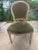 Classic set of 6 Maison Jansen style wooden painted dining chairs having fluted legs with rosette joints and straight...