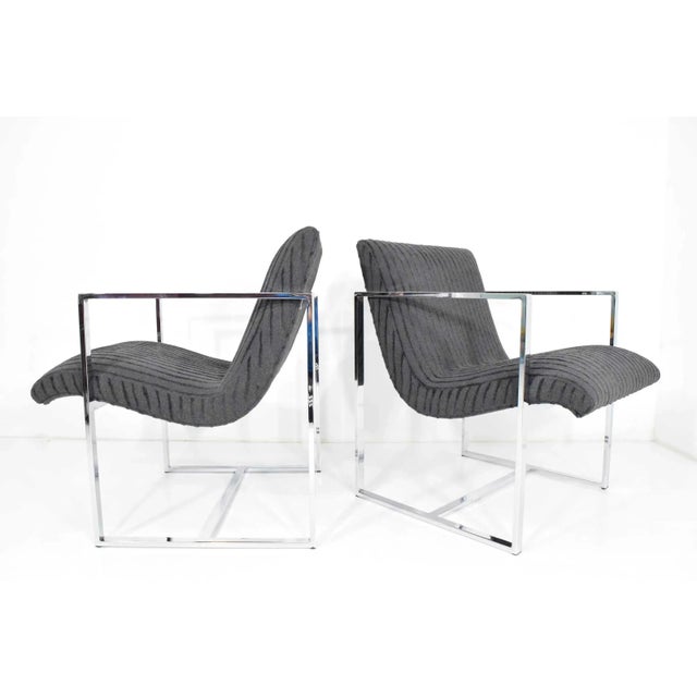 Mid-Century Modern Mid 20th Century Attributed to Milo Baughman Scoop Lounge Chairs For Sale - Image 3 of 11
