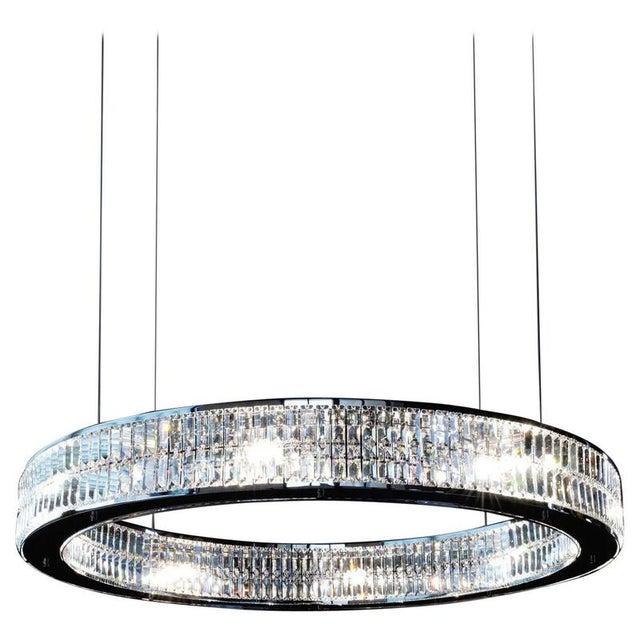 Eclipse Double Crystal Layer Pendant Lamp by Aggiolight For Sale - Image 9 of 9