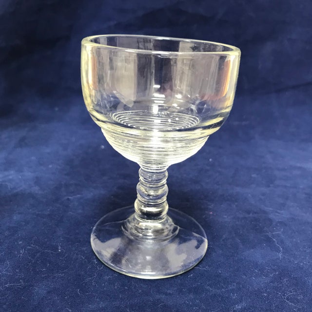 1880s Ribbed Glasses on Serving Tray - Set of 7 For Sale In Phoenix - Image 6 of 7