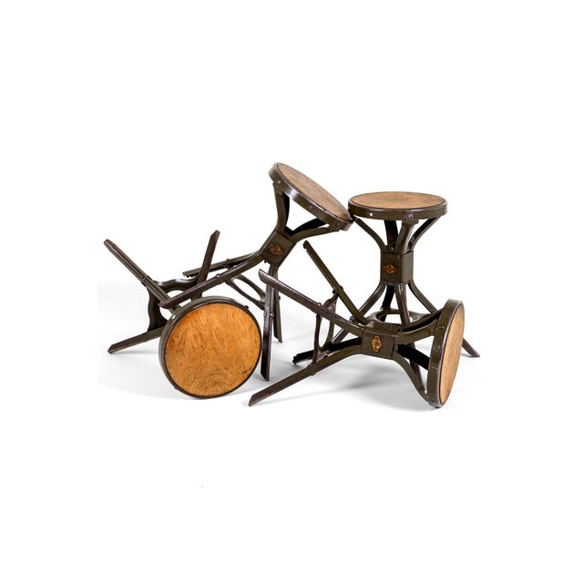 Brown Industrial Stools from Four Evertaut, Set of 4 For Sale - Image 8 of 18