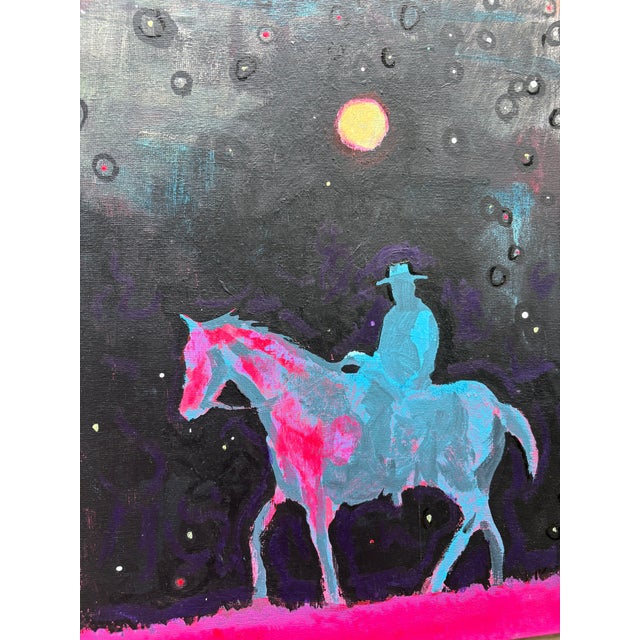 Expressionism The Stars at Night Western Painting by Joseph Christy For Sale - Image 3 of 4
