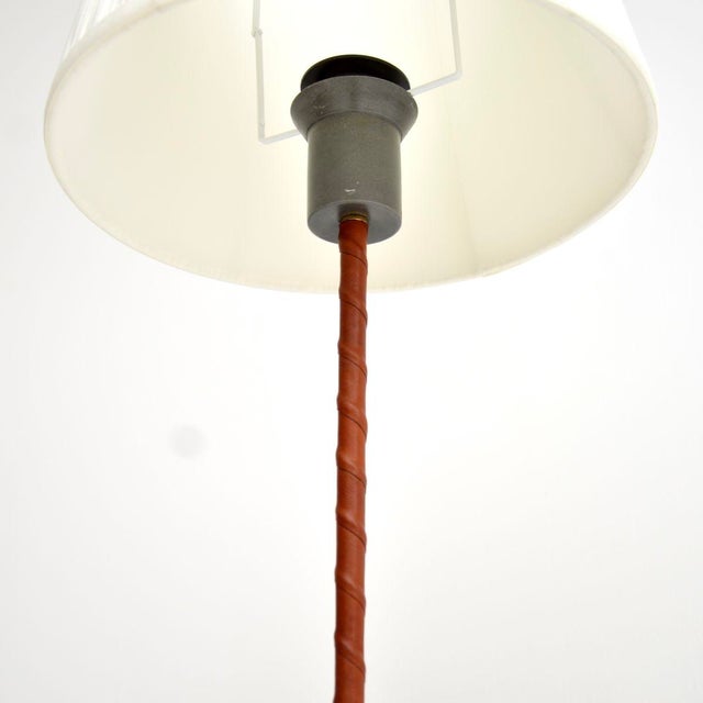 Black Vintage Swedish Leather Bound Floor Lamps, 1970, Set of 2 For Sale - Image 8 of 10