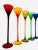 Vintage Colorful Stemware 10" Tall Glass Flutes Set of 6 For Sale In Tampa - Image 6 of 10