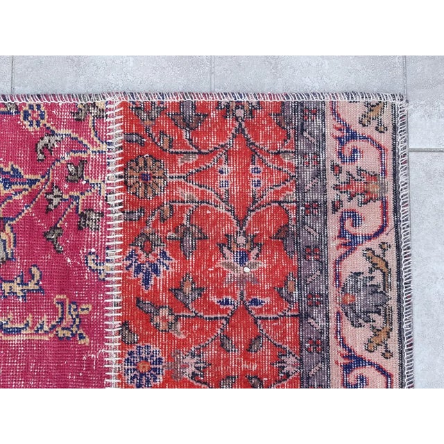 1960s Decorative Vintage Wool Handmade Rug For Sale - Image 5 of 10