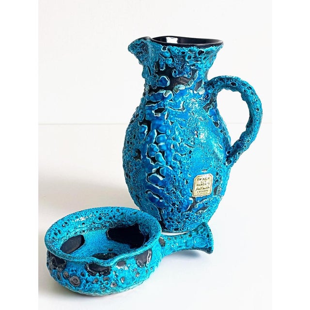 Mid-Century Modern Blue Ceramics by Charles Cart, 1960s, Set of 2 For Sale - Image 10 of 18