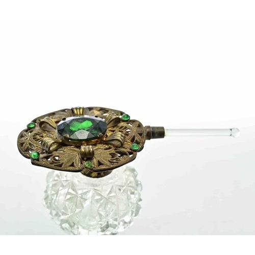 Former Czechoslovakian Art Deco Glass Perfume Bottle, 1930s For Sale - Image 4 of 5