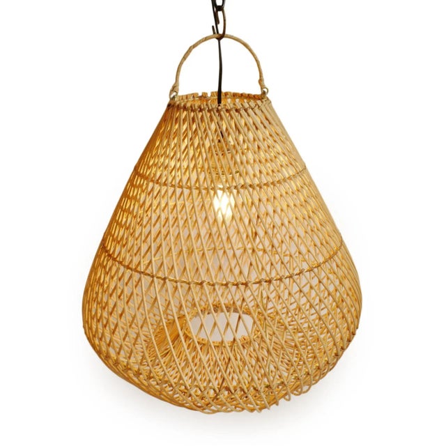 2020s Raw Rattan Batu Drop Pendant Light Medium For Sale - Image 5 of 11