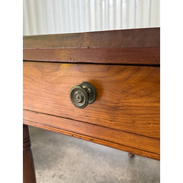 Wood Early 19th Century Solid Cherry Dropleaf Federal Style Table For Sale - Image 7 of 12