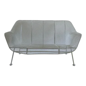Vintage Wrought Iron Sculptura Settee by Russell Woodard, Unmarked