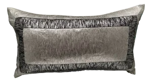 Silver Lame Lumbar Pillow Cover
