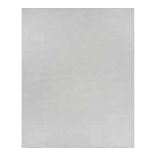 Rug & Kilim’s Oversized Textural Rug in Light Gray Tones & Striae For Sale