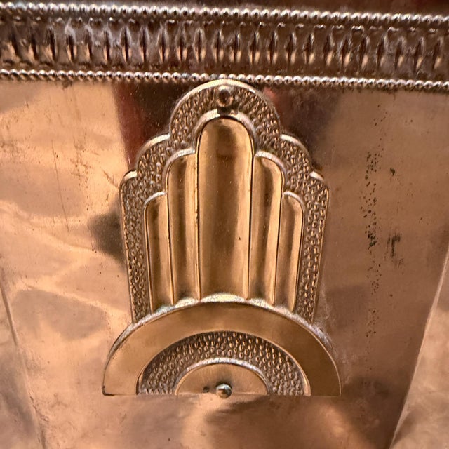 Antique Art Deco Copper Fireplace Screen, Neoclassical Lines For Sale - Image 10 of 14