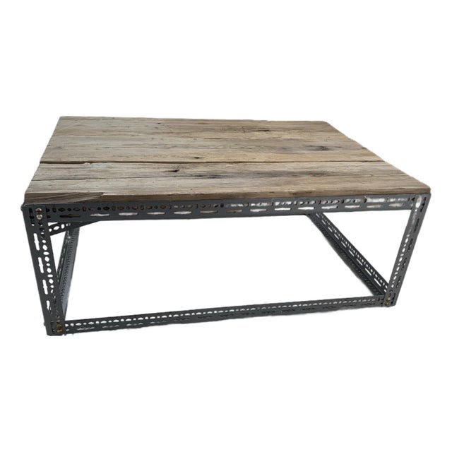 Rustic Industrial Coffee Table For Sale