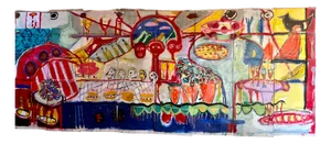Alfonso Reyes, The First Dinner, 2022, Acrylic
