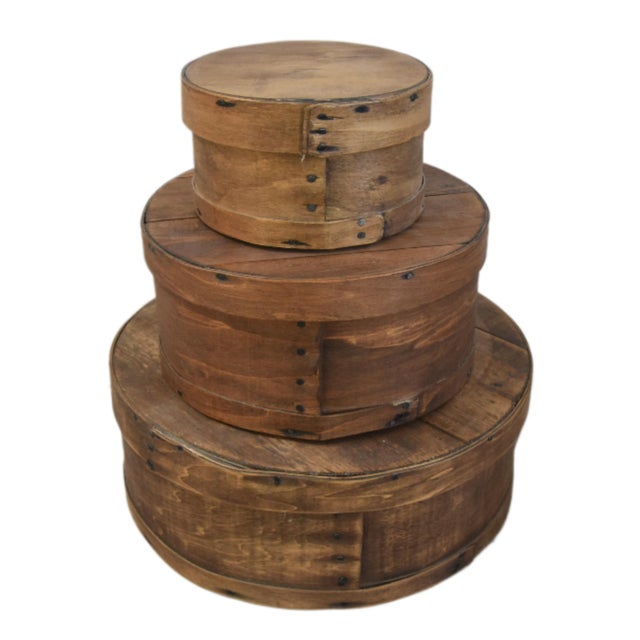 Early 20th Century Rustic Primitive Vintage Bentwood Storage Boxes, Set of 3 For Sale - Image 5 of 5