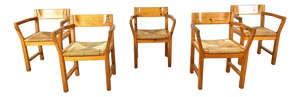 Vintage Scandinavian Pinewood Dining Chairs from GM Mobler, 1960s, Set of 5